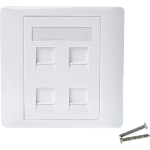 2021 New 86 Type White Faceplate Wall Plate Socket Dual Ports Network LAN Telephone Panel RJ45 Plug