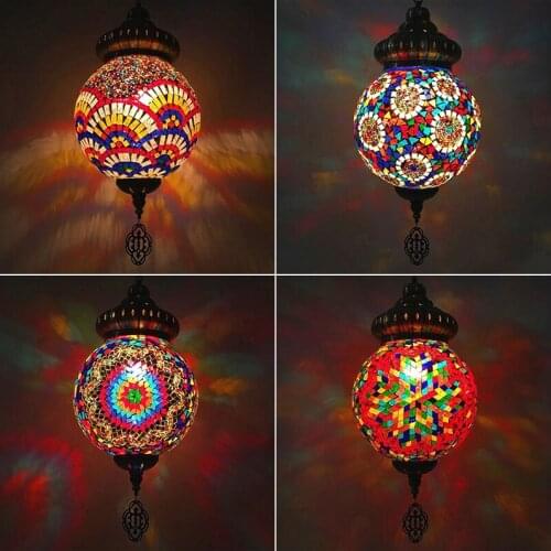 25cm Round Pendant Lights Turkish Retro Lighting E27 Bar Restaurant Clear Bar Mediterranean Pendant Light