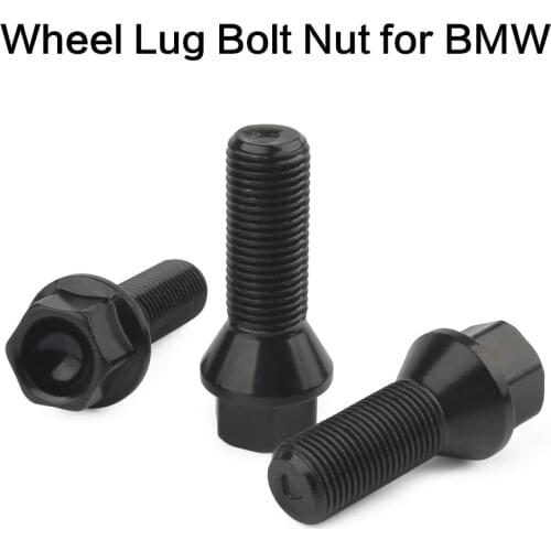 4 pcs car wheel lugs bolts for BMW E90 E91 E92 E93 3 styles Auto universal nuts stud screws M12 x 1.5 M14 x 1.5 M14 x 1.25 black