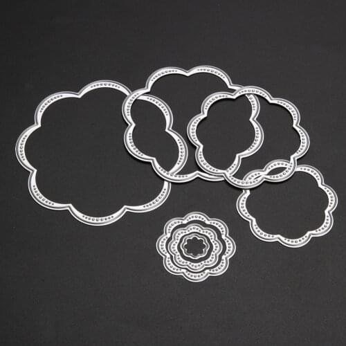 7Pcs/Set Flower Circles Metal Cutting Dies Stencils DIY Scrapbooking Dies Embossing Album Paper Card Craft
