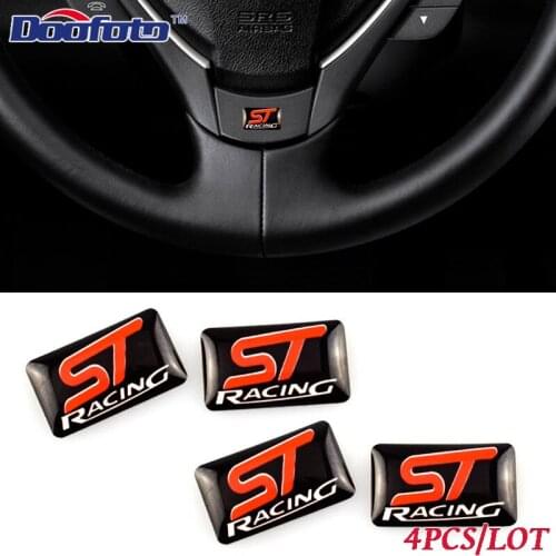 Auto Styling Silicone Car Emblem Decoration Fit For Ford Focus 2 3 2005 - 2013 ST Mondeo Fusion 2013 Badge Logo 4Pcs/lot