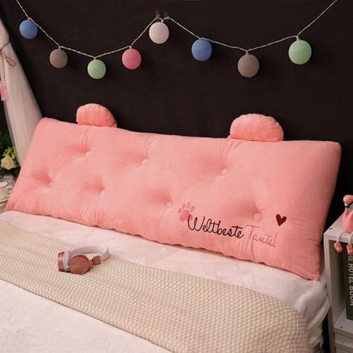 Pink Color Bedside Large Soft Pillow Princess Cute Embroidery Back CUshion Double King Queen Size Seat Cushion