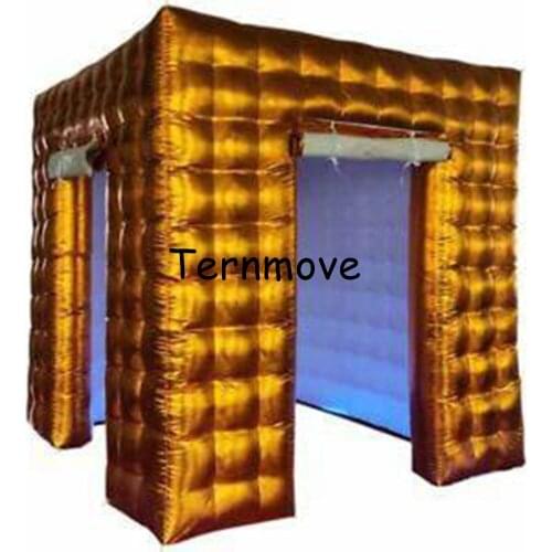 Large style golden photo booth curved wall led lighting silver gold inflatable photo wall,dj booth,trade show divider