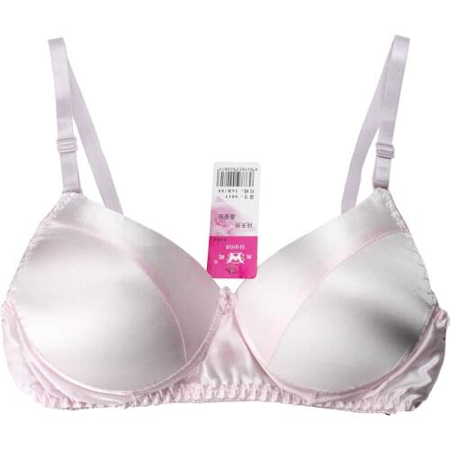 Ring-free 100% natural Silk Bra B Cup Thin Model Summer Breathable Comfortable Thin Underwear Silk Traceless Sleeping Bra