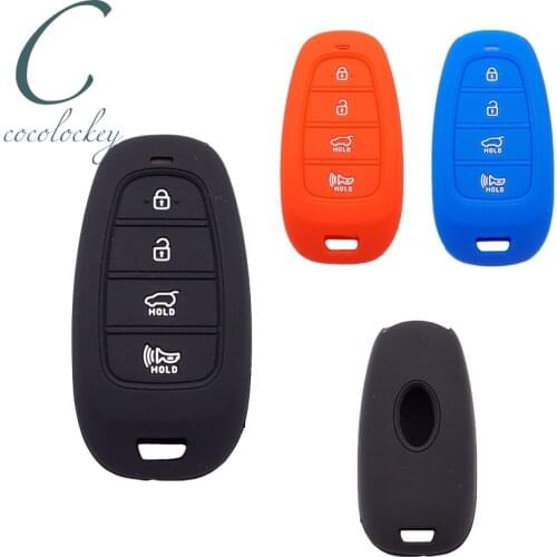 Cocolockey Silicone Car Key Cover Rubber Fob Case Fit for 2019 Hyundai Sonata DN8 4Buttons Remote Key Fob Protector Silica Gel