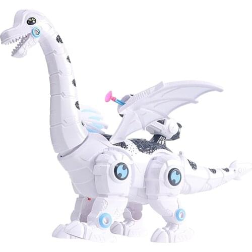 Electronic Walking Dinosaur Toy with Music & Light, Laying Eggs, Simulation Sounds, Pertfect Birthday Gifts for Boys, White