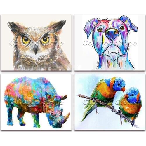 5D Full Square Diamond painting embroidery Cross stitch Animals Owl dog rhino bird 3D DIY Round Drill Drawing mosaic 283