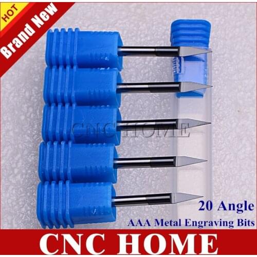 5pcs 20 Angle 3.175mm Shank Nano Tech Metal Engraving Bit Import 3A Carbide Milling Cutter CNC Router Bits for Aluminum Copper