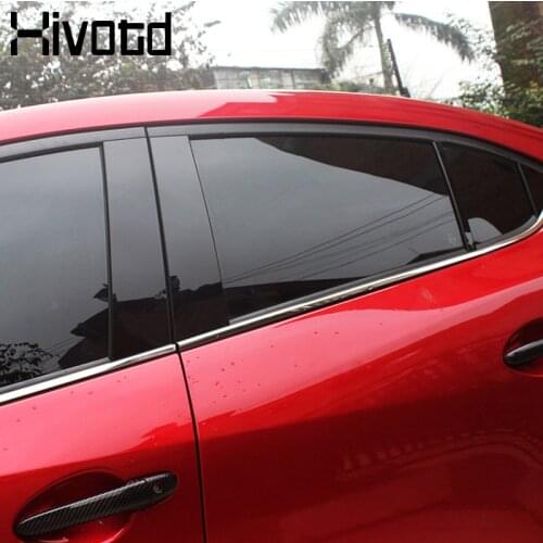 Hivotd For Mazda 3 Axela 2015-2019 Car Window BC Column Sticker Mirror Reflection Panel Trim hatchback Car Styling Accessories