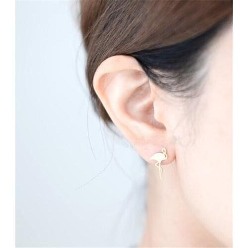 Personality Flamingo Animal Earrings Jewelry Elegant Temperament Female Earrings Dainty Flamingo Jewelry