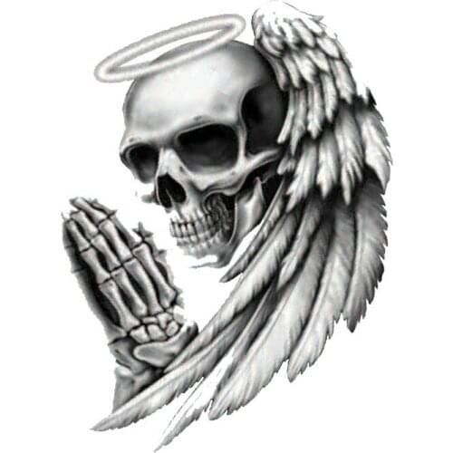 Fine Personality Car Sticker Angel of Death Skull Accessories PVC Decal Cover Scratches Lifelike Decal Accessories KK 13*10cm