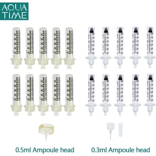 Disposable 0.3 0.5ml Sterile Syringe Ampoule Head For Hyaluronic Pen Atomizer Injection Gun Nose Cheek Lip Filler Injection