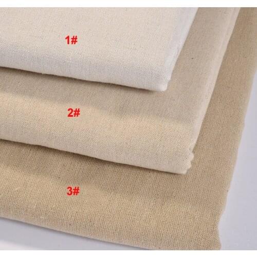 Oneroom Sanbest Solid Cotton Linen Fabric For Embroidery,DIY Sewing,Sofa,Curtain,Bag,Cushion,Furniture Cover Material,Half Meter