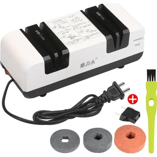 Professional Electric Knife Sharpener Multifunctional Automatic Cut Sharpeners with 15-Degree Bevel Crude and Fine Grooves