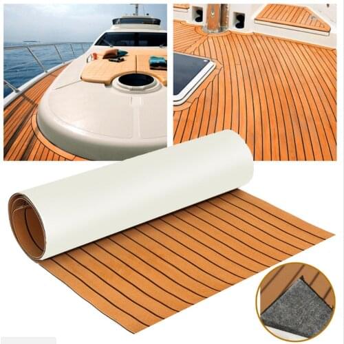 2.2"X94" EVA Foam Teak Sheet Marine Flooring Yacht Decking Self-Adhesive Pad