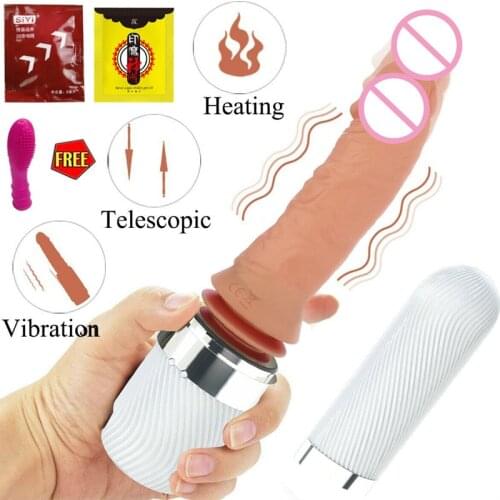 Adult Sex Toy Automatic Thrusting Dildo Electric Powerful Mute 7 Frequency Sex Machine Heating Vibrator For Women Masturbation