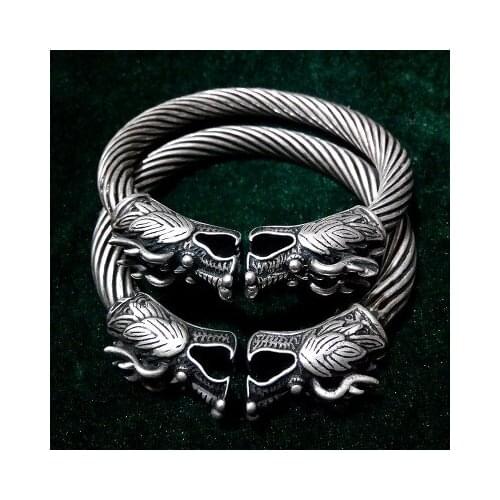 Miao silver double faucet bracelet white copper material pure hand-made retro style to do the old imitation silver