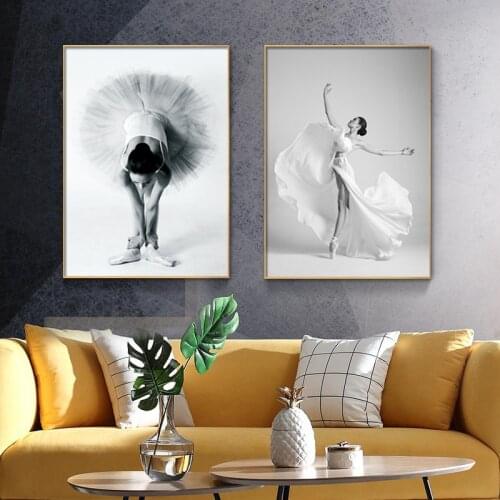 Modern Nordic Elegant Ballet Dancer Canvas Painting Wall Art Posters and Prints for Living Room Wall Pictures Home Cuadros Decor