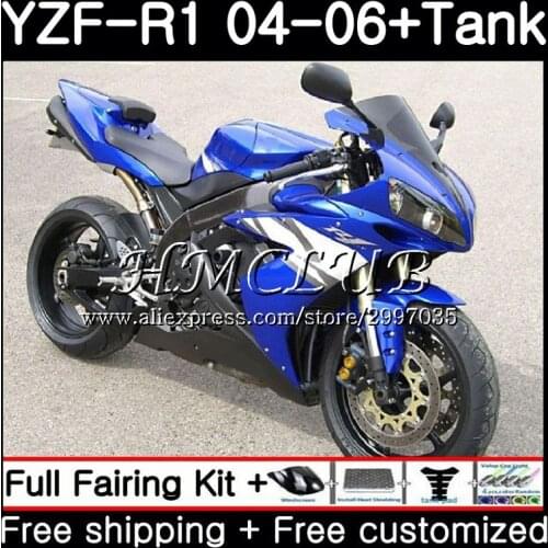 Body For YAMAHA YZF R 1 YZF-1000 YZF 1000 YZF R1 2004 2005 2006 15HC14 YZF1000 YZF-R1 04 06 YZFR1 Stock blue 04 05 06 Fairing