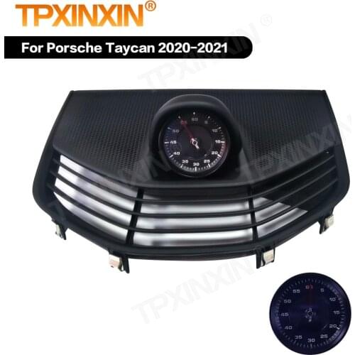 TPXINXIN For Porsche Taycan 2020 2021 Interior Dashboard Center Compass Time Electronic Meter Clock Accessional