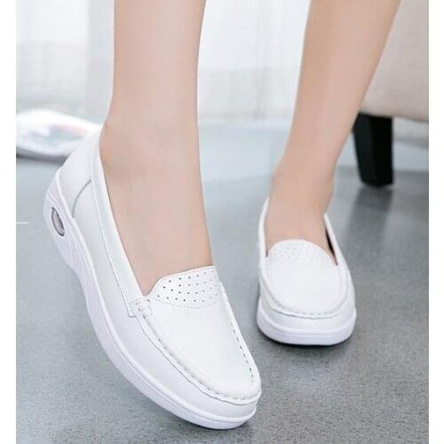 Spring White shoes Women Pumps Nurse Doctor Medical shoes Med Heel 33-41 Autumen