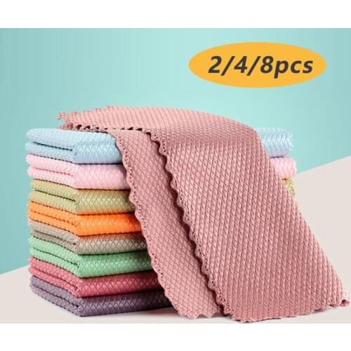 25x25cm Microfiber Cleaning Towel Window Glass Cleaning Cloth Absorbent Kitchen Washing Dishcloth Wipes Table Car Dish Towel Rag