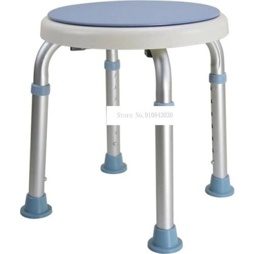 360 Degree Rotatable Non-slip Bath Stool Bath Shower Bench Aluminum Alloy Anti-Skid for Elderly/Disabled People Pregnant Woman