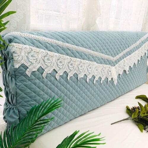European Fabric All Edges Included Anti-slip Bedside Hood Quilted Padded Lace Bedside Dustproof Decoration Protective Case