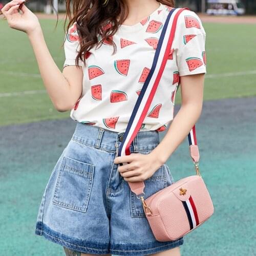 Two Pieces Bee Womens Shoulder/Crossbody Bags Stripe Zipper Fashion Belt 2021 Wholesale Lovely Mini Bags Lady Coin Purse