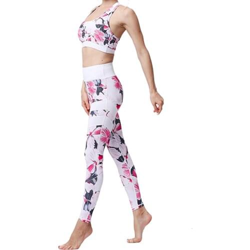 Moonglade Yoga Suit Yoga-set Two-piece Woman Fitness Suit Yoga Clothing Print Suit Quick-Dry Sports Bra Yoga pants Tights