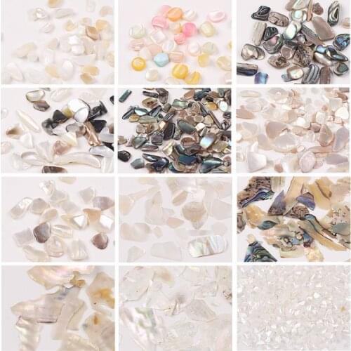 1Box Nail Decorations 3D Shiny Abalone Pearl Shell Slice Flake Nail Art Stones Charms Spangles Tips Manicure Accessories