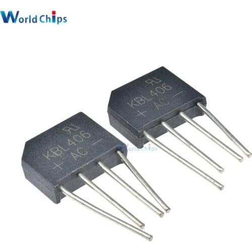 10PCS KBL406 600V SIP-4 4A Diode Bridge Rectifier Single Phase Bridge Rectifier New Arrival