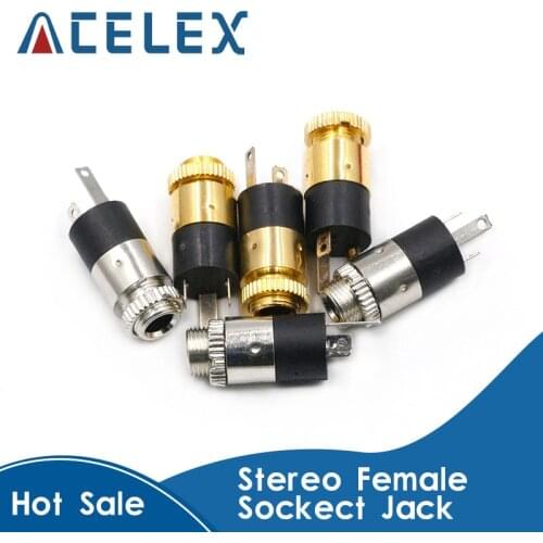 10PCS/LOT PJ392 3.5mm Stereo Female Sockect Jack with Screw 3.5 Audio Headphone Connector PJ-392