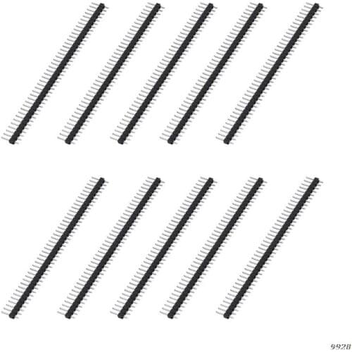 10 Pcs Head Connector Strip Single Row Connector Strip 40 Pin Male and Female 2.54 Breakable Head Single-row Pins