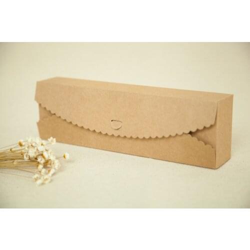100pcs 23*7*4cm Brown Packaging Kraft Paper Macaron Box For Candy\Cake\Jewelry\Gift\chocolate Packing boxes