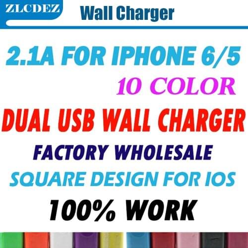 100pcs/Lot 2A Square Dual Wall US Plug Dual USB AC Power Adapter Wall Charger 2 Ports For All Phones iPhone Samsung HTC LG