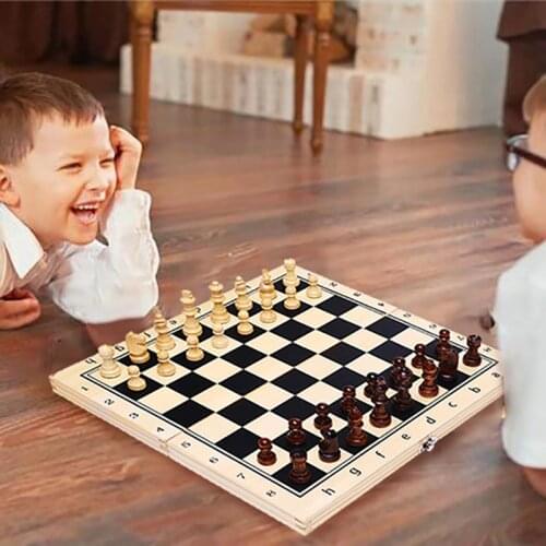 2021 Quality Wooden Chess Set Folding Magnetic Solid Wood Chessboard Magnetic Pieces Portable Travel Board Game For Kid Gifts