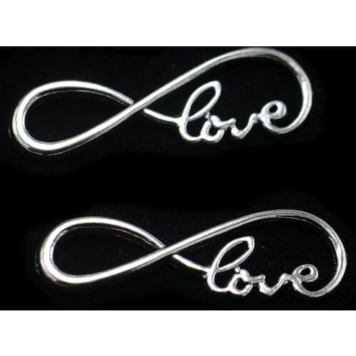 24pcs/Lot Infinity Symbol Love Charm Silver Color Pendant Diy Aesthetics Accessories Handmade Jewellery Making Crafts Wholesale