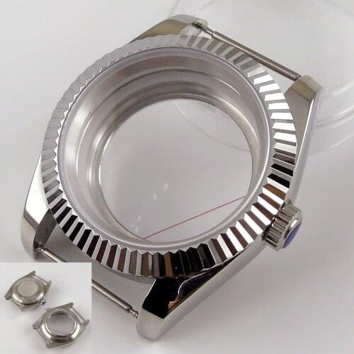 36mm Bliger Silver Color 316L Watch Case Sapphire Glass Fluted Bezel Fot NH35 NH36 MIYOTA 8215 ETA 2836 DG Movement