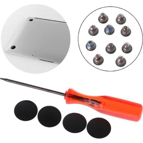 4Pcs Anti-slip Laptop Feet Pad Cover Replacement for Macbook A1502 A1398 A1425 4 x Feet Pads 10 x Screws 1 x Tool