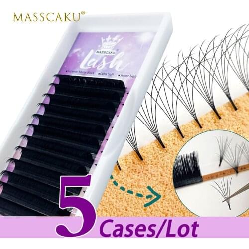 5case/lot New design longer 8-20mm false eyelashes vendor handmade 0.05 0.07 thickness auto fan 1s blooming eyelash extension