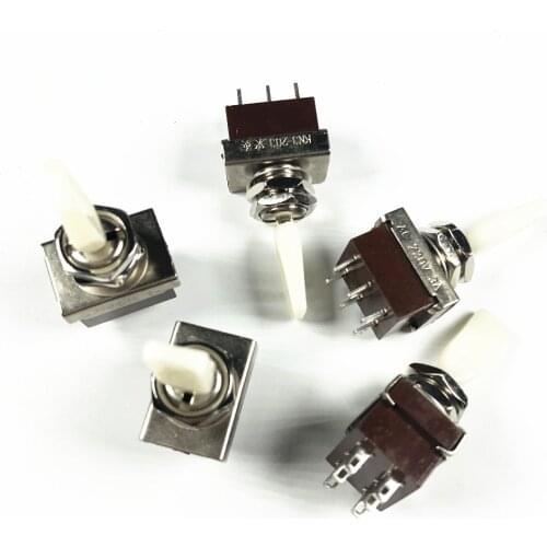 5pcs AC 220V 3A DPDT On/Off/On Maintained Lcoked 3 Positon 6 Pin Mini Toggle Switches KN3-203