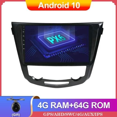 Autoradio 1 Din 4GB+64GB PX6 For Nissan X-Trail xtrail X Trail 3 T32 Qashqai 2 J11 Car Multimedia Player Radio Android 10.0 BT