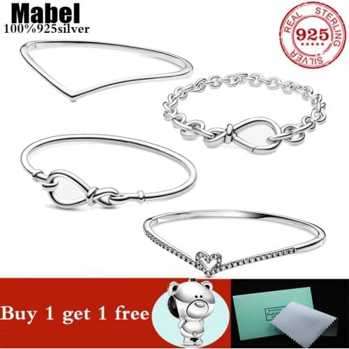 Luxury Original 100% 925 Sterling Silver pan bracelet Snake Chain Bracelet Bangle for Women Authentic Charm high quality Jewelry