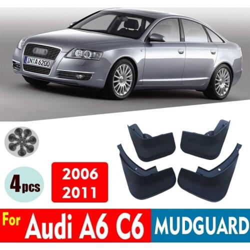 Car Mudflaps FOR Audi A6 c6 2006-2011 Mudguards Fender Mud Flap Guard Splash Mudguard Accessories Auto Styline Front Rear 4pcs