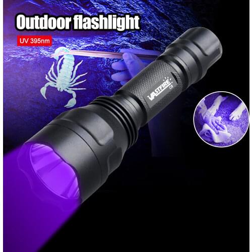 C8 150 Yards UV 395NM LED Tactical Hunting Flashlight Ultraviolet Rifle Torch+Switch+20mm Rail Barrel Scope Mount+18650+Charger