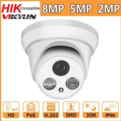 Hikvision Compatible 8MP 5MP 2MP Network IP Camera Home Security CCTV Camara PoE HD 1080P IR30M ONVIF H.265 P2P Plug&Play Cam