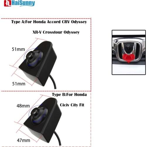HaiSunny Front View Side Reversing Backup Car Front Logo Camera For Honda CIVIC Accord CRV Odyssey XR-V Crosstour Fit City