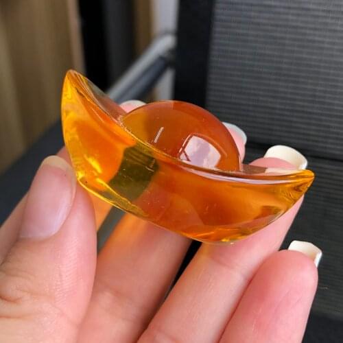 Chinese Gold Ingot Ornament Lucky Yuanbao Fengshui Decor coloured glaze Mascot Crafts Feng Shui Auspicious Lucky Crafts