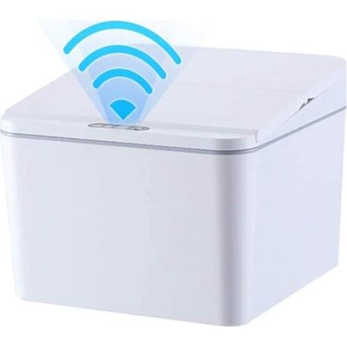 Mini Automatic Trash Can for Car Desktop Kitchen Small Pressless Garbage Can with Lid Fast Response Sensor